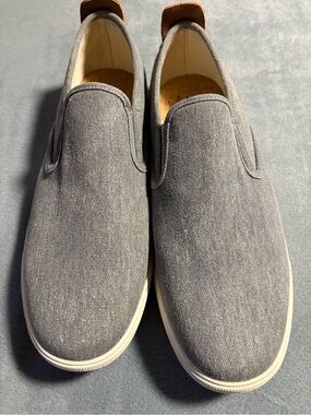 Men's Slip-On Canvas Loafers - Gray Size 13 M